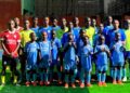 Young players and coaches of Arcadia Soccer Academy in Brewerville pose for a group photo after training at the academy’s G-4 Community pitch.