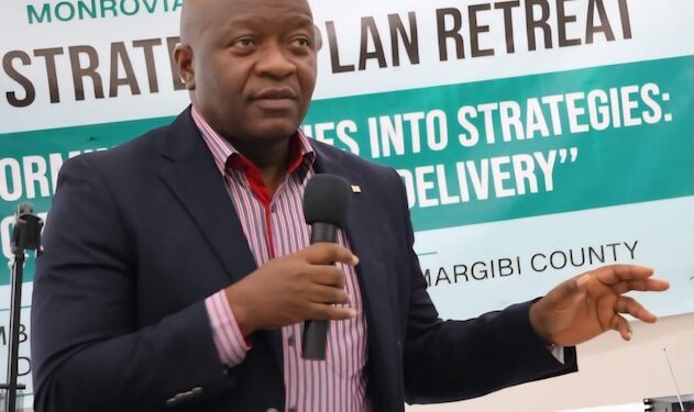 Finance Minister Augustine Kpehe Ngafuan addresses MFDP staff at the 2025–2029 Strategic Plan Retreat, emphasizing integrity, accountability, and efficiency in service delivery