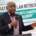 Finance Minister Augustine Kpehe Ngafuan addresses MFDP staff at the 2025–2029 Strategic Plan Retreat, emphasizing integrity, accountability, and efficiency in service delivery