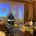 Cllr. J. Fonati Koffa addresses CDC leaders and supporters during a briefing announcing the Oct. 18 groundbreaking for the party’s new national headquarters in Monrovia
