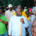 Citizens Movement for Change leader Musa Hassan Bility visits the halted bridge construction site in Gbarnga, Bong County, amid controversy over the government’s suspension order.