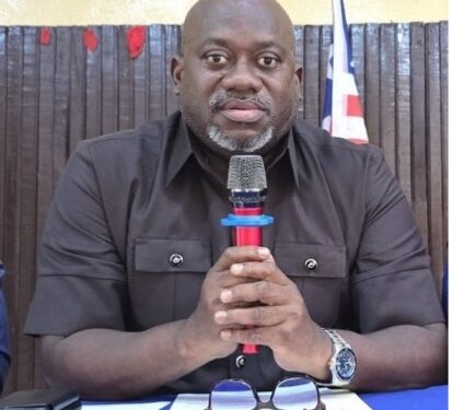 LERC Chairman Claude J. Katta speaks during a press briefing announcing the submission of LEC’s new 2026–2028 electricity tariff proposal for review.