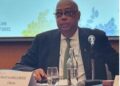 NASSCORP Director-General Dewitt vonBallmoos at an international conference after being elected to head the ISSA Technical Commission on Contribution Collection and Compliance.