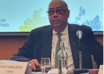 NASSCORP Director-General Dewitt vonBallmoos at an international conference after being elected to head the ISSA Technical Commission on Contribution Collection and Compliance.