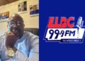 LBS Director General Eugene L. Fahgon speaks at the ELBC headquarters after issuing a formal apology to Senator Samuel Kogar over a false broadcast report.
