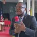 Deputy Finance Minister Bill McGill Jones delivers the keynote address at St. Martin Catholic High School’s graduation in Gbarnga, Bong County.