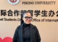 Former Liberian Assistant Minister Karishma Pelham-Raad at Peking University after being selected for the prestigious Dongfang Scholarship Program for global scholars.