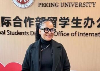 Former Liberian Assistant Minister Karishma Pelham-Raad at Peking University after being selected for the prestigious Dongfang Scholarship Program for global scholars.