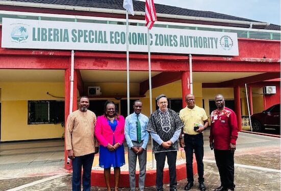 LSEZA Executive Chairman Prince Wreh hosts Moroccan Ambassador Lahoucine Rahmouni and delegation in Monrovia to strengthen Liberia–Morocco trade and investment ties.
