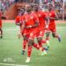 Liberia national football team players celebrate after defeating Namibia 3-1 in the 2026 FIFA World Cup African qualifiers at the SKD Sports Complex.