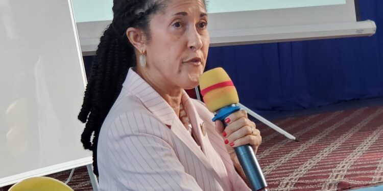 University of Liberia President Dr. Layli Maparyan speaks during the launch of UL’s five-year strategic plan aimed at ranking among Africa’s top 300 universities by 2029