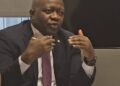 Liberia’s Finance Minister Augustine Kpehe Ngafuan speaks during a high-level meeting with AfDB President Dr. Sidi Ould Tah and Constituency 15 finance ministers.
