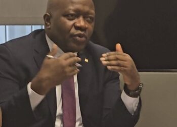 Liberia’s Finance Minister Augustine Kpehe Ngafuan speaks during a high-level meeting with AfDB President Dr. Sidi Ould Tah and Constituency 15 finance ministers.