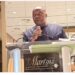 Liberia’s Finance Minister Augustine Kpehe Ngafuan delivers his keynote at the ALJA Convention in Greenbelt, Maryland, honoring Liberian journalists for their impact