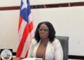 Senate President Pro-Tempore Nyonblee Karnga-Lawrence addresses plenary after announcing China’s approval to renovate Liberia’s burned Joint Chambers and support legislative reforms