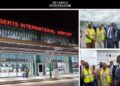 House Speaker Richard Koon tours Roberts International Airport with aviation officials amid calls for $15 million safety funding in Liberia.