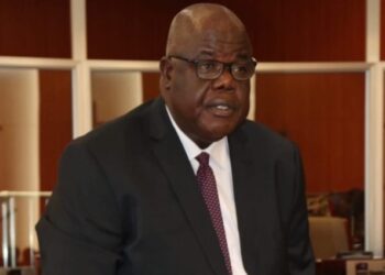 Maryland County Senator J. Gbleh-bo Brown speaking at the Liberian Senate, where he accused the Liberia National Police of bias in handling rape cases.