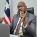 Nimba County Senator Nya D. Twayen Jr. addresses journalists on Capitol Hill, calling for transparency and community benefits in the US$37 million Ivanhoe Liberia rail-port deal