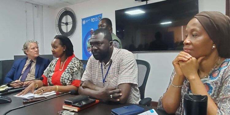 UN Resident Coordinator Christine Umutoni and UN agency representatives meet with Liberian officials in Monrovia to launch the new five-year Cooperation Framework (2026–2030).