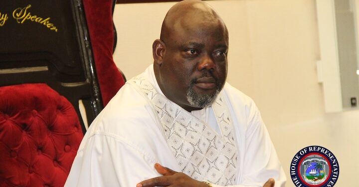 Deputy Speaker Thomas P. Fallah presiding in the House of Representatives amid controversy over alleged influence in acting appointments of key legislative officials