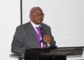 Bishop Samuel J. Quire Jr. delivers the keynote address during the launch of the Competence Partnership in Development Seminar 2025 in Margibi County.