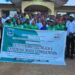 A large group of Nimba County residents, local leaders, and MFDP officials pose together during the launch of Liberia’s 2025 Budget Outreach and FY2026 Pre-Budget Consultation in Sanniquellie, promoting fiscal decentralization and citizen inclusion