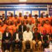Group photo of Liberia Football Association officials, FIFA experts, and women’s football stakeholders at the launch of the capacity-building workshop in Monrovia