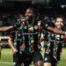 Liberian striker Peter Wilson celebrates after scoring for Oakland Roots during his Golden Boot-winning season in the USL Championship