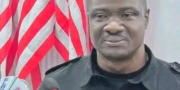 LDEA Officer-in-Charge Fitzgerald T. M. Biago addresses the media in Monrovia, warning that properties linked to illegal drugs will be confiscated by the state