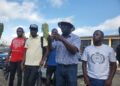 Abraham Barbour, administrator of Kargboyah Estate, addresses reporters outside the Temple of Justice, rejecting Edwin Urey’s land claim and citing a Supreme Court ruling