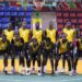 LPRC Oilers basketball team pose for a group photo before their Road to BAL qualifying match in Abidjan, Ivory Coast.