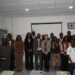 Members of Noble Second Floor and UL officials pose during the turnover of a refurbished $12,000 classroom module at the Louis Arthur Grimes School of Law in Monrovia