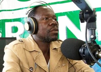 Grand Kru County Development Officer Joe M. Skepeh speaks during a live radio interview dismissing allegations of fund misuse for school construction projects