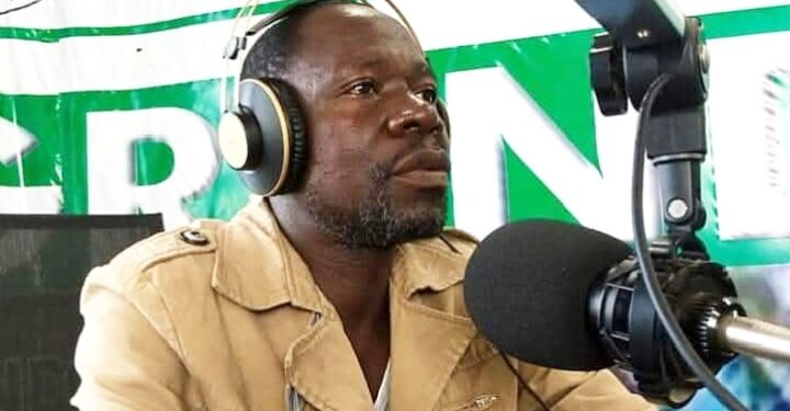 Grand Kru County Development Officer Joe M. Skepeh speaks during a live radio interview dismissing allegations of fund misuse for school construction projects