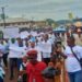 Residents of Harper, Maryland County, march in support of Liberia’s national “Say No to Drugs” campaign amid concerns over weak law enforcement capacity.