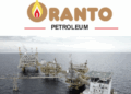 Oranto Petroleum offshore oil platform and logo amid calls to halt Liberia oil deal over transparency and environmental risks