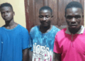 Police photo of suspects charged with murder in connection to a deadly mob attack over an alleged motorcycle theft in Kakata, Margibi County, Liberia.