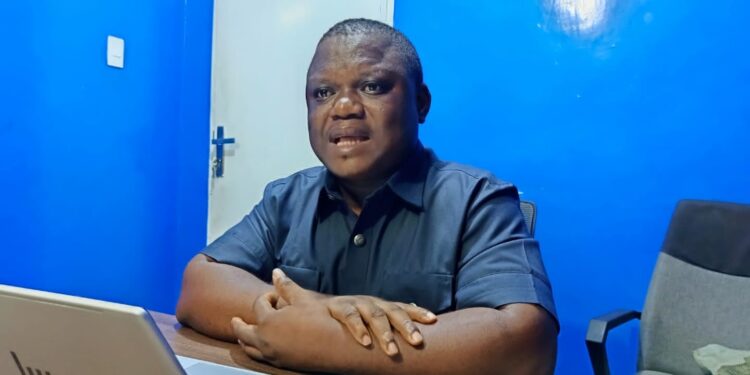 CENTAL Executive Director Anderson Miamen speaking during a press conference on Liberia’s MCC scorecard and anti-corruption reforms.