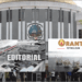 A composite graphic showing a government building, editorial-themed newspapers, and offshore oil platforms