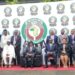 President Boakai with regional delegates at the GIABA 44th Plenary in Liberia