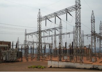 Electrical substation infrastructure linked to Liberia’s Gbedin Falls hydropower grid upgrade