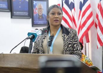 LIPO Director General Garmai Koboi speaking at a government briefing during the 2025 IP Club competition.