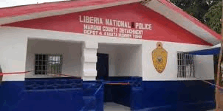 Margibi County Police Detachment building where investigators are reviewing the teen’s suspected negligent death case.