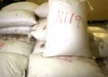Bags of Toukpeh Cooperative rice damaged by pests inside MOA warehouse in Harper, Maryland County