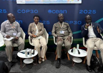 Liberian delegation panel discussion on blue economy at COP30 in Belém, Brazil