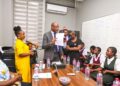 Nimba schoolgirls meeting Representative Taa Wongbe ahead of the National Girls Summit 2025