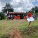 Protesters in Yarpah Town hold placards demanding financial accountability in River Cess County.