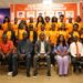 LFA President Mustapha Raji and participants pose after the women’s match commissioners capacity-building workshop in Congo Town.