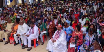 Traditional leaders, chiefs and tribal governors gathered in Bong County during the 2025 National Assembly with national officials in attendance