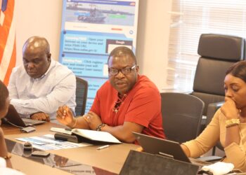 NaFAA Acting Director General J. Cyrus Saygbe inaugurates Liberia’s National Multi-Stakeholder Group during a FiTI transparency workshop in Monrovia